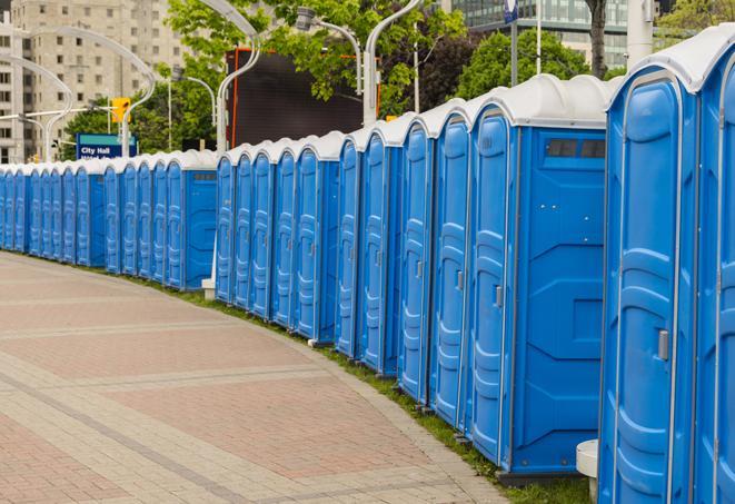Seasonal porta potty units set up at a Ganado, Arizona venue